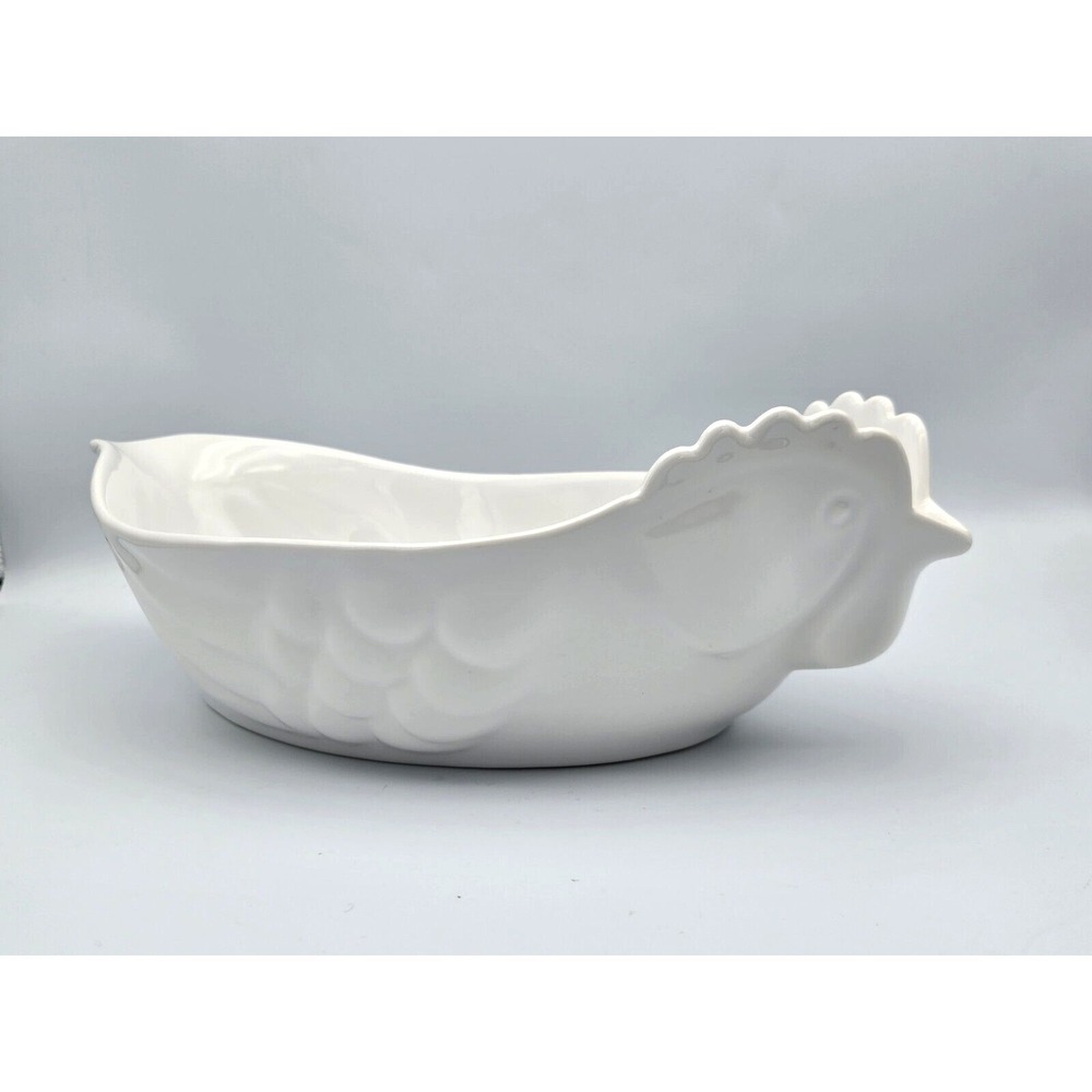 Revol France Large Chicken Shaped Casserole Serving Baking Dish White‎ P12 13.5"